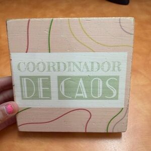 Coordinator De Caos - Decorative Wooden Sign with Pastel Accents